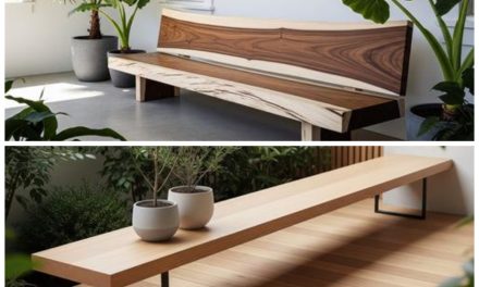 Teras Minimalis Impian Dengan Kursi Kayu Panjang Yang Cantik