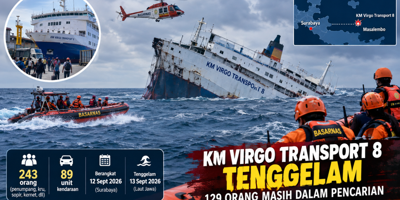 KM Virgo Transport 8 Tenggelam, 129 Orang Kini Masih Hilang