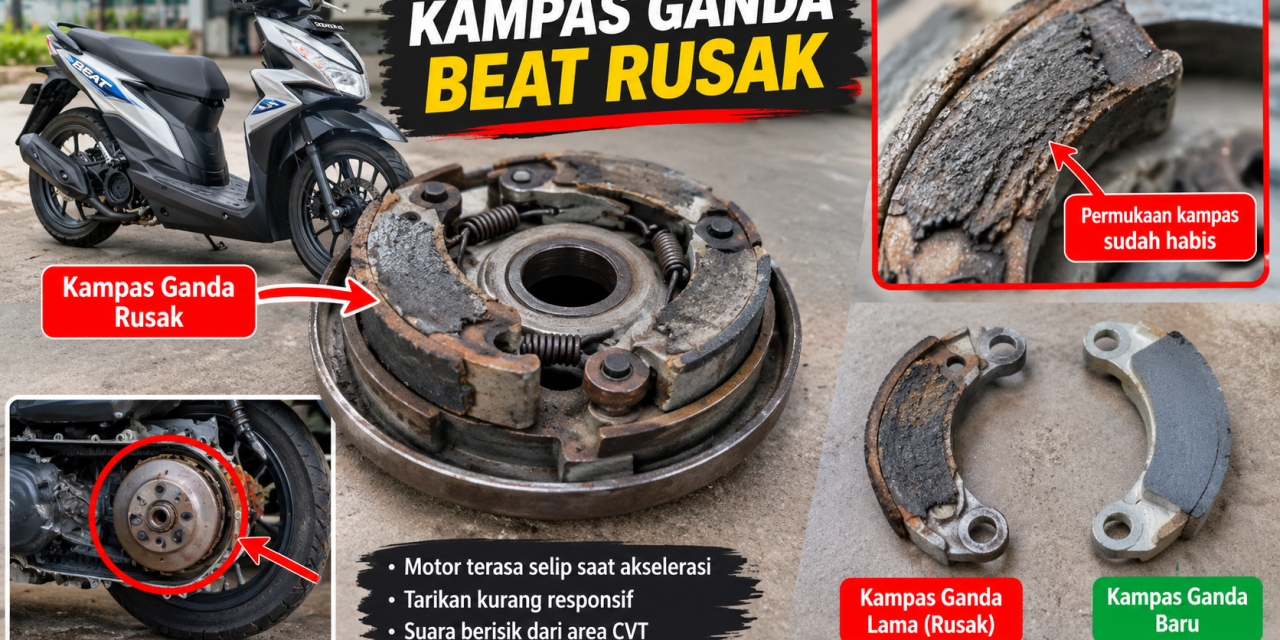 Ciri Kampas Ganda Beat Rusak, Bikin Motor Lemot!